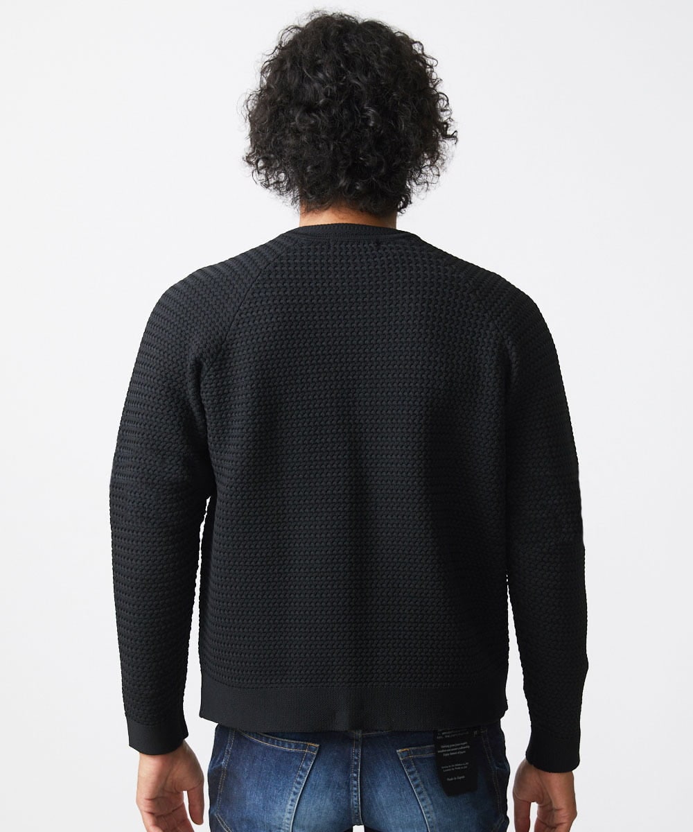 MNFAC54230 MICHEL KLEIN HOMME(ミッシェルクラン オム) ニットノーカラーブルゾン セットアップ ブラック