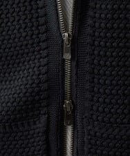 MNFAC54230 MICHEL KLEIN HOMME(ミッシェルクラン オム) ニットノーカラーブルゾン セットアップ ブラック