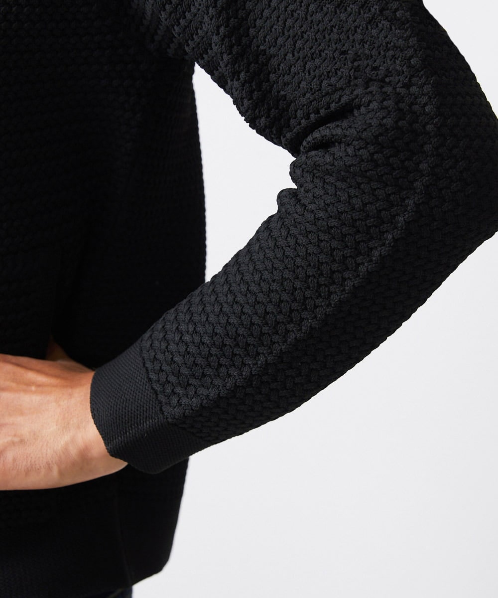 MNFAC54230 MICHEL KLEIN HOMME(ミッシェルクラン オム) ニットノーカラーブルゾン セットアップ ブラック