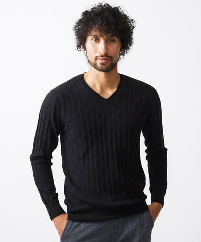 MNFAC55250 MICHEL KLEIN HOMME ダイヤ柄Vネックニット