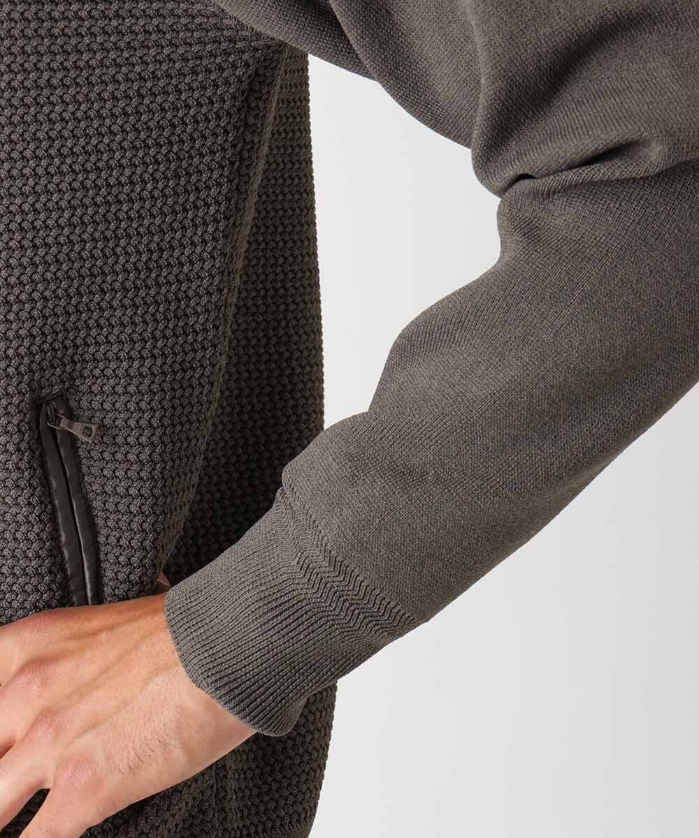 MNFAC64230 MICHEL KLEIN HOMME(ミッシェルクラン オム) ニットZIPパーカー セットアップ ブラウン