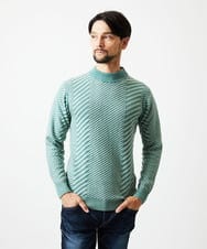 MNFAF01180 MICHEL KLEIN HOMME(ミッシェルクラン オム) グラデーションモックネックニット グリーン