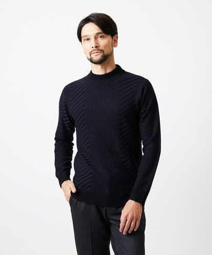 MNFAF01180 MICHEL KLEIN HOMME グラデーションモックネックニット