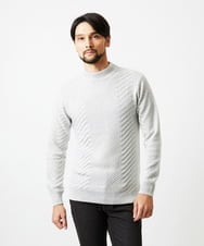 MNFAF01180 MICHEL KLEIN HOMME(ミッシェルクラン オム) グラデーションモックネックニット ライトグレー