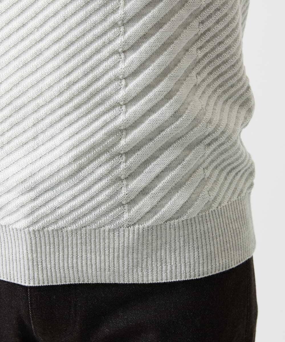 MNFAF01180 MICHEL KLEIN HOMME(ミッシェルクラン オム) グラデーションモックネックニット ライトグレー