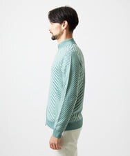 MNFAF02200 MICHEL KLEIN HOMME(ミッシェルクラン オム) グラデーションスタンドカラーニットブルゾン グリーン