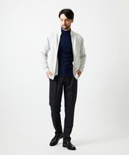 MNFAF02200 MICHEL KLEIN HOMME(ミッシェルクラン オム) グラデーションスタンドカラーニットブルゾン ライトグレー
