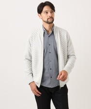 MNFAF02200 MICHEL KLEIN HOMME(ミッシェルクラン オム) グラデーションスタンドカラーニットブルゾン ライトグレー
