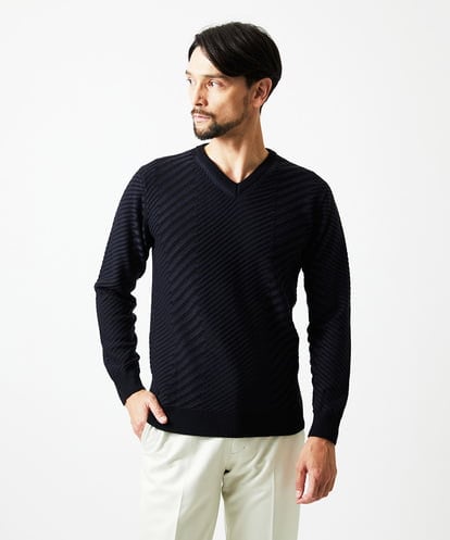 MNFAF03170 MICHEL KLEIN HOMME グラデーションVネックニット