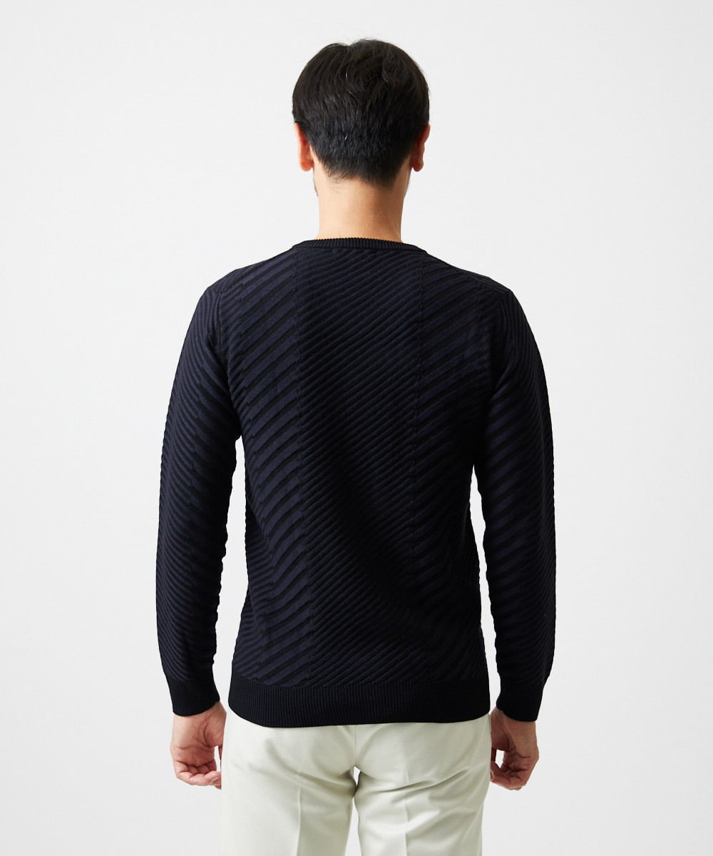 MNFAF03170 MICHEL KLEIN HOMME(ミッシェルクラン オム) グラデーションVネックニット ネイビー