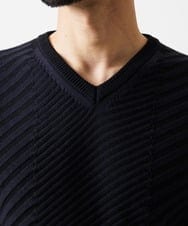MNFAF03170 MICHEL KLEIN HOMME(ミッシェルクラン オム) グラデーションVネックニット ネイビー