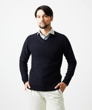 MNFAF03170 MICHEL KLEIN HOMME(ミッシェルクラン オム) グラデーションVネックニット ネイビー