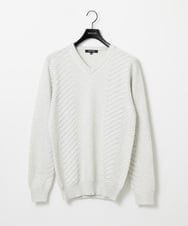 MNFAF03170 MICHEL KLEIN HOMME(ミッシェルクラン オム) グラデーションVネックニット ライトグレー