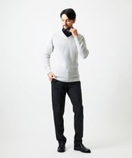 MNFAF03170 MICHEL KLEIN HOMME(ミッシェルクラン オム) グラデーションVネックニット ライトグレー