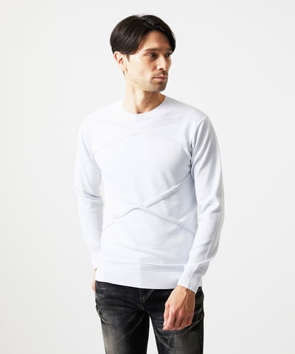 MNFAF50180 MICHEL KLEIN HOMME 切り替えクルーネックニット