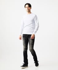 MNFAF50180 MICHEL KLEIN HOMME(ミッシェルクラン オム) 切り替えクルーネックニット ホワイト