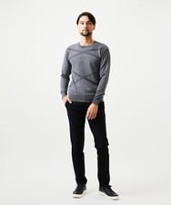 MNFAF50180 MICHEL KLEIN HOMME(ミッシェルクラン オム) 切り替えクルーネックニット グレー