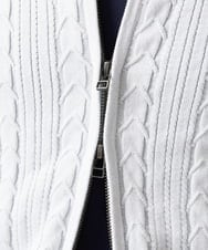 MNFAF51230 MICHEL KLEIN HOMME(ミッシェルクラン オム) 編み込みスタンドカラーニットブルゾン ライトグレー
