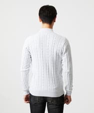 MNFAF51230 MICHEL KLEIN HOMME(ミッシェルクラン オム) 編み込みスタンドカラーニットブルゾン ライトグレー