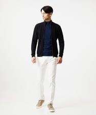 MNFAF51230 MICHEL KLEIN HOMME(ミッシェルクラン オム) 編み込みスタンドカラーニットブルゾン ブラック