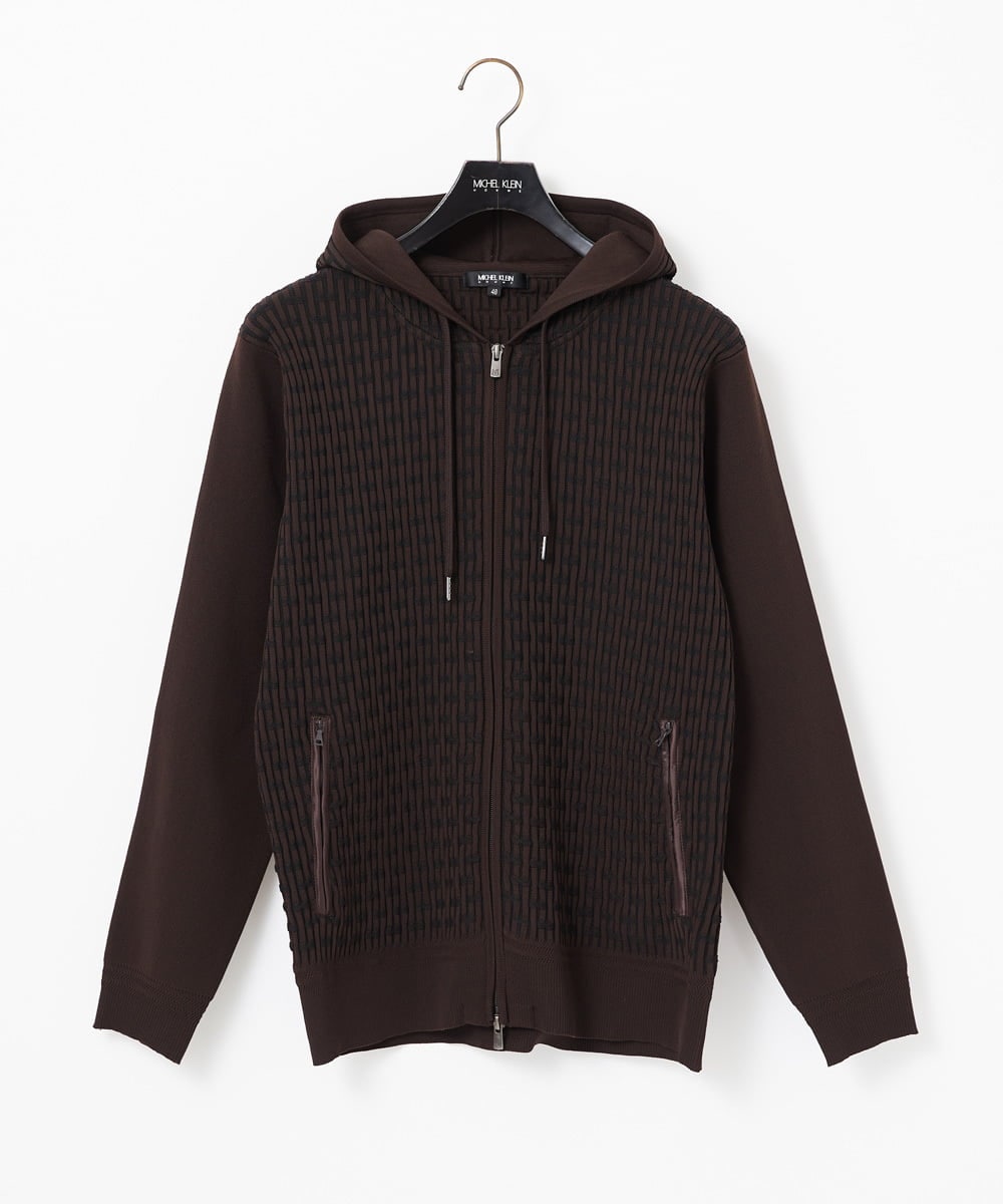MNFAF54230 MICHEL KLEIN HOMME 【セットアップ】ニットジップアップパーカー