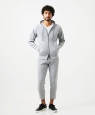MNFAF54230 MICHEL KLEIN HOMME(ミッシェルクラン オム) 【セットアップ】ニットジップアップパーカー ライトグレー