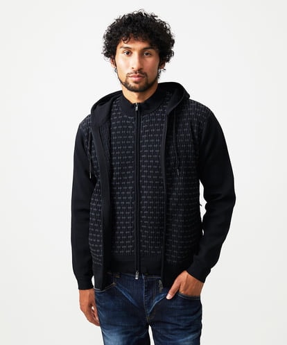 MNFAF54230 MICHEL KLEIN HOMME 【セットアップ】ニットジップアップパーカー