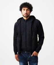 MNFAF54230 MICHEL KLEIN HOMME(ミッシェルクラン オム) 【セットアップ】ニットジップアップパーカー ブラック
