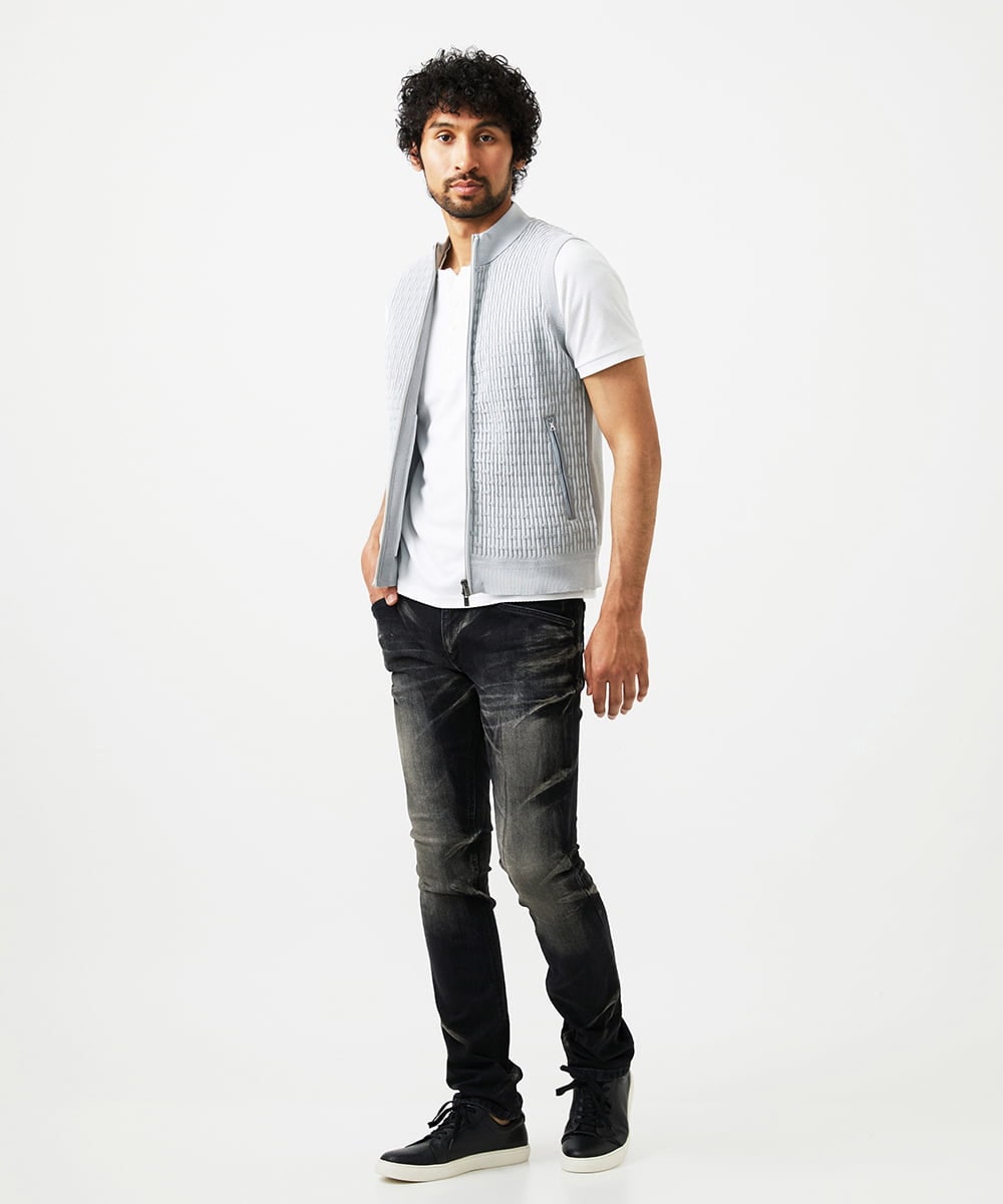 MNFAF55210 MICHEL KLEIN HOMME(ミッシェルクラン オム) 【セットアップ】ニットベスト ライトグレー