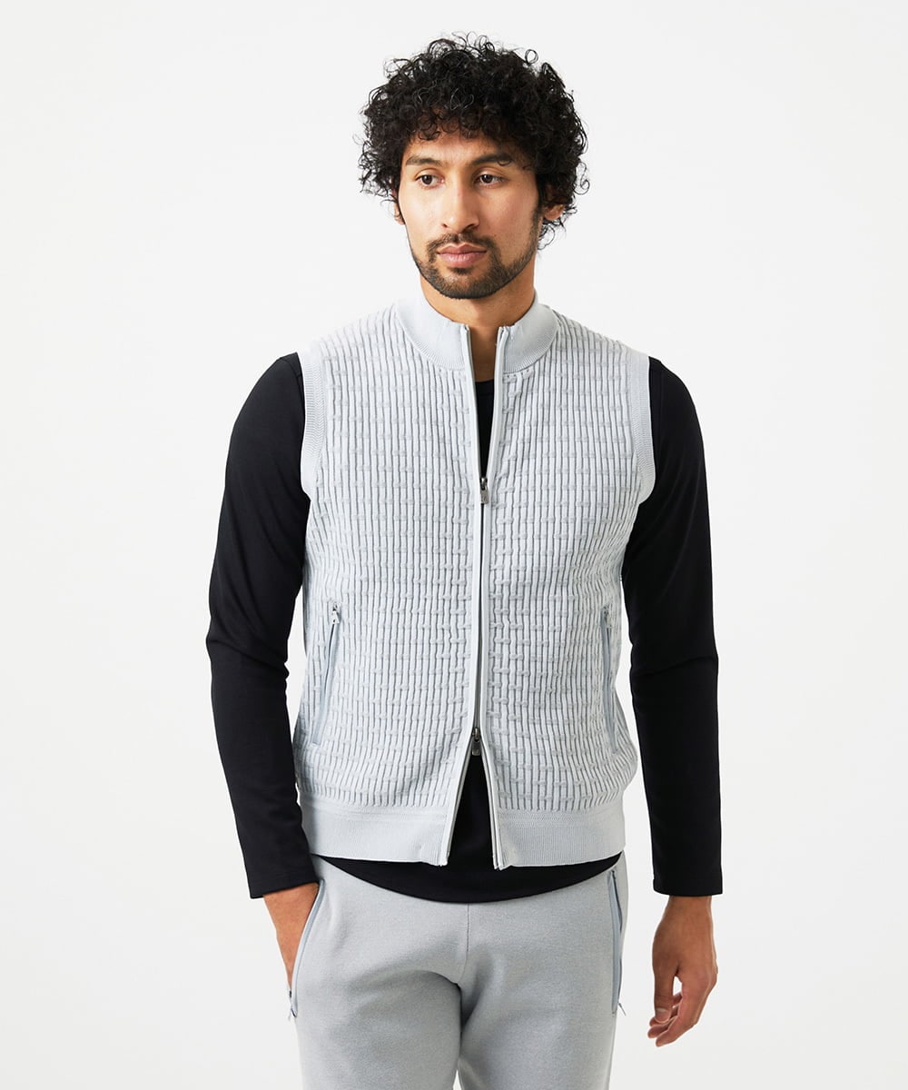 MNFAF55210 MICHEL KLEIN HOMME(ミッシェルクラン オム) 【セットアップ】ニットベスト ライトグレー