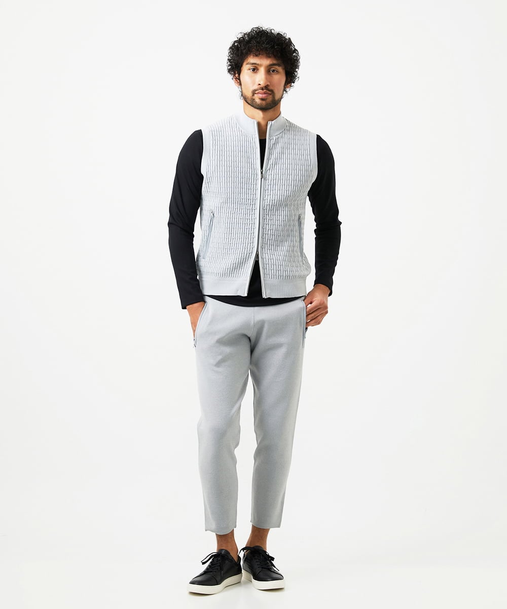 MNFAF55210 MICHEL KLEIN HOMME(ミッシェルクラン オム) 【セットアップ】ニットベスト ライトグレー
