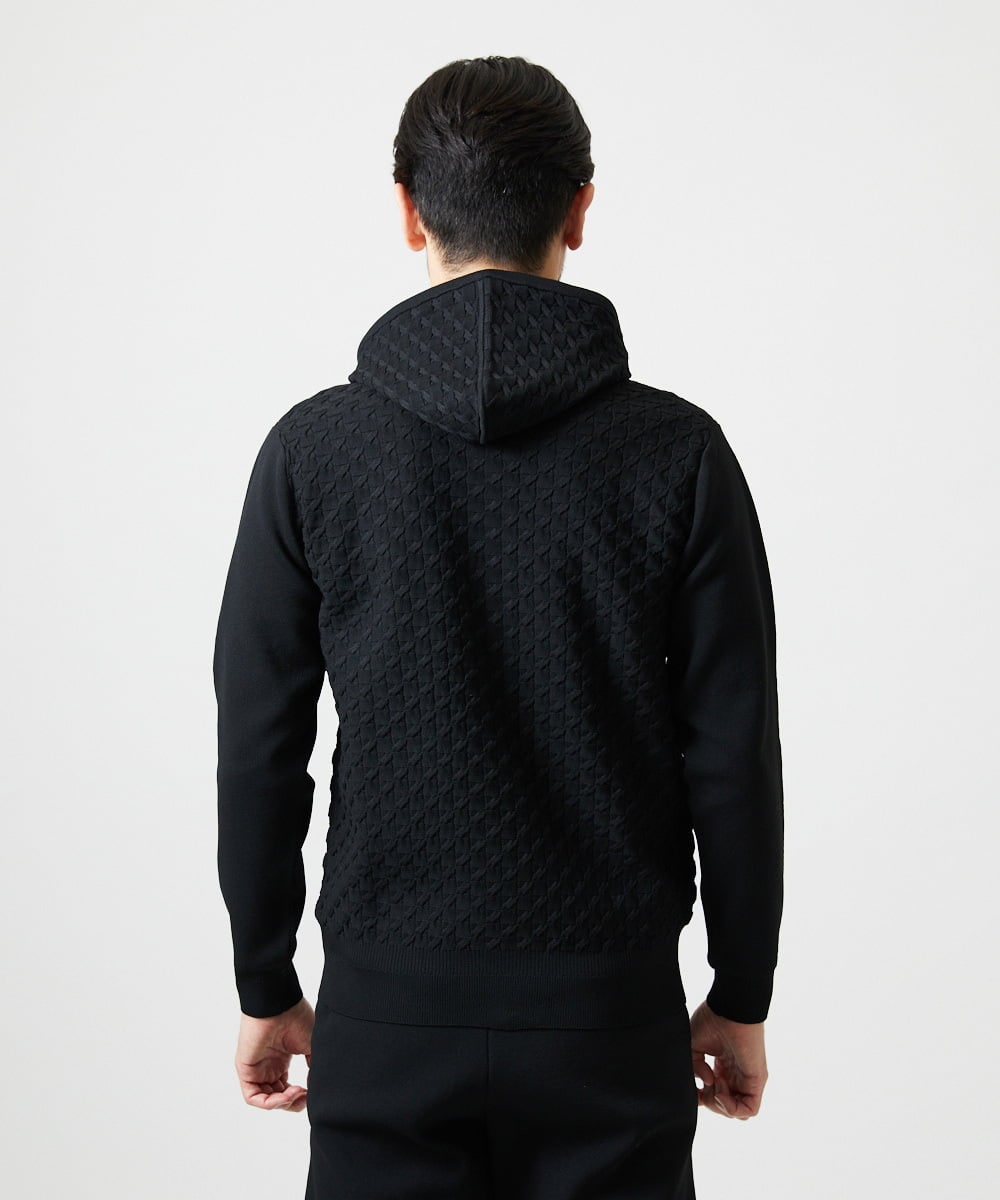 MNFAI50270 MICHEL KLEIN HOMME(ミッシェルクラン オム) ニットジップアップパーカー ブラック
