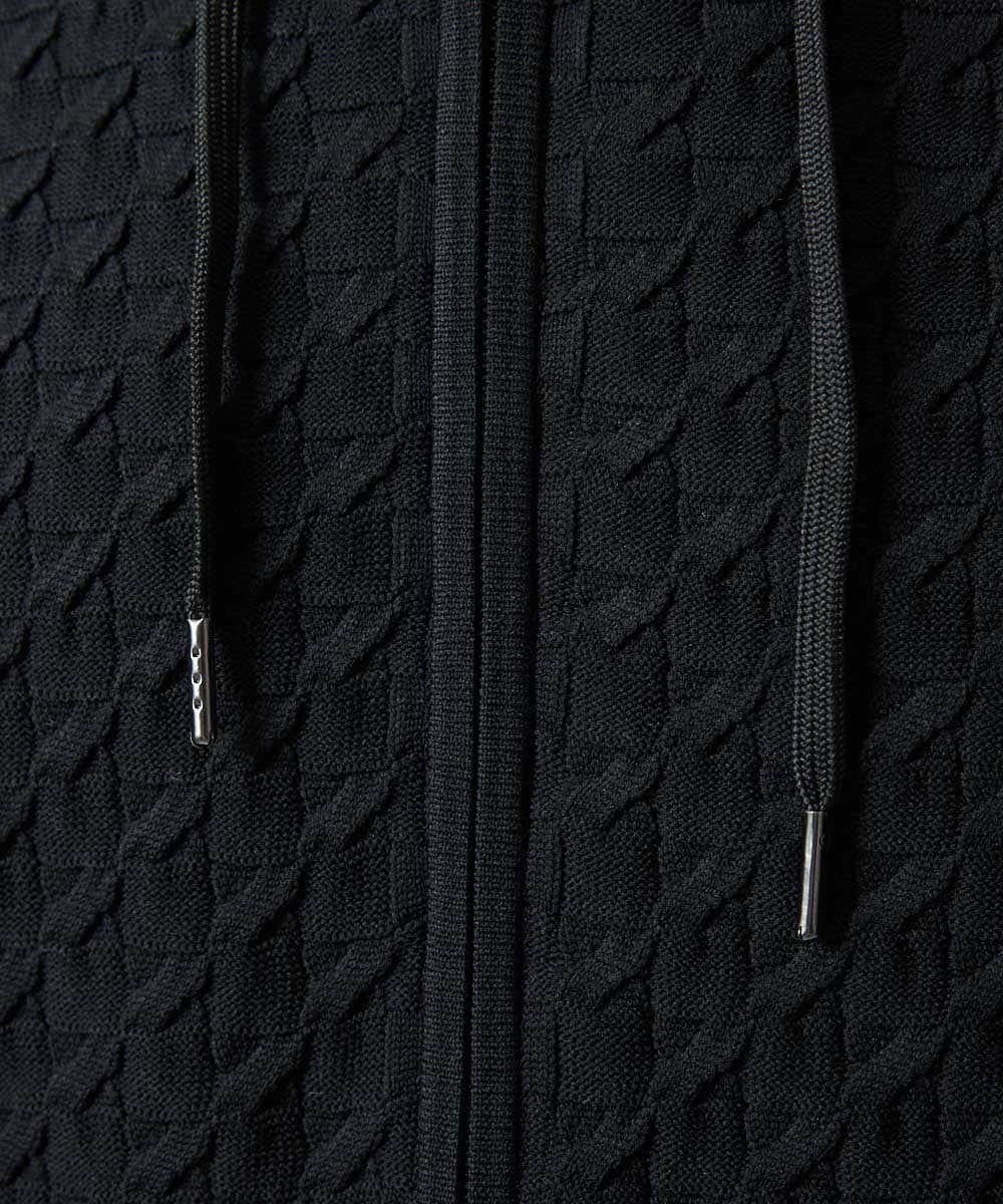 MNFAI50270 MICHEL KLEIN HOMME(ミッシェルクラン オム) ニットジップアップパーカー ブラック