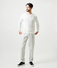 MNFAI52210 MICHEL KLEIN HOMME(ミッシェルクラン オム) 立体編柄クルーネックニット ホワイト