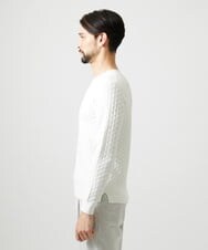 MNFAI52210 MICHEL KLEIN HOMME(ミッシェルクラン オム) 立体編柄クルーネックニット ホワイト