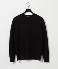 MNFAI52210 MICHEL KLEIN HOMME(ミッシェルクラン オム) 立体編柄クルーネックニット ブラック