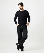 MNFAI52210 MICHEL KLEIN HOMME(ミッシェルクラン オム) 立体編柄クルーネックニット ブラック