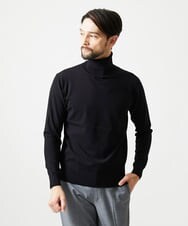 MNFAI53210 MICHEL KLEIN HOMME(ミッシェルクラン オム) 天竺編タートルネックニット ブラック
