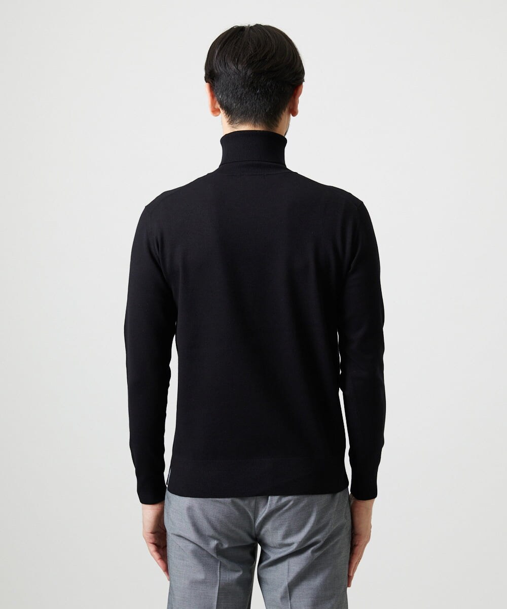MNFAI53210 MICHEL KLEIN HOMME(ミッシェルクラン オム) 天竺編タートルネックニット ブラック