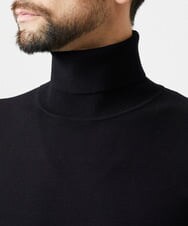 MNFAI53210 MICHEL KLEIN HOMME(ミッシェルクラン オム) 天竺編タートルネックニット ブラック