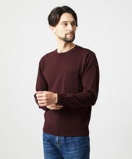 MNFAI54210 MICHEL KLEIN HOMME(ミッシェルクラン オム) 胸ポケット付きクルーネックニット パープル