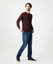 MNFAI54210 MICHEL KLEIN HOMME(ミッシェルクラン オム) 胸ポケット付きクルーネックニット パープル