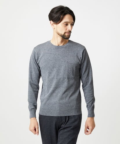 MNFAI54210 MICHEL KLEIN HOMME 胸ポケット付きクルーネックニット