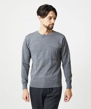 MNFAI54210 MICHEL KLEIN HOMME(ミッシェルクラン オム) 胸ポケット付きクルーネックニット グレー