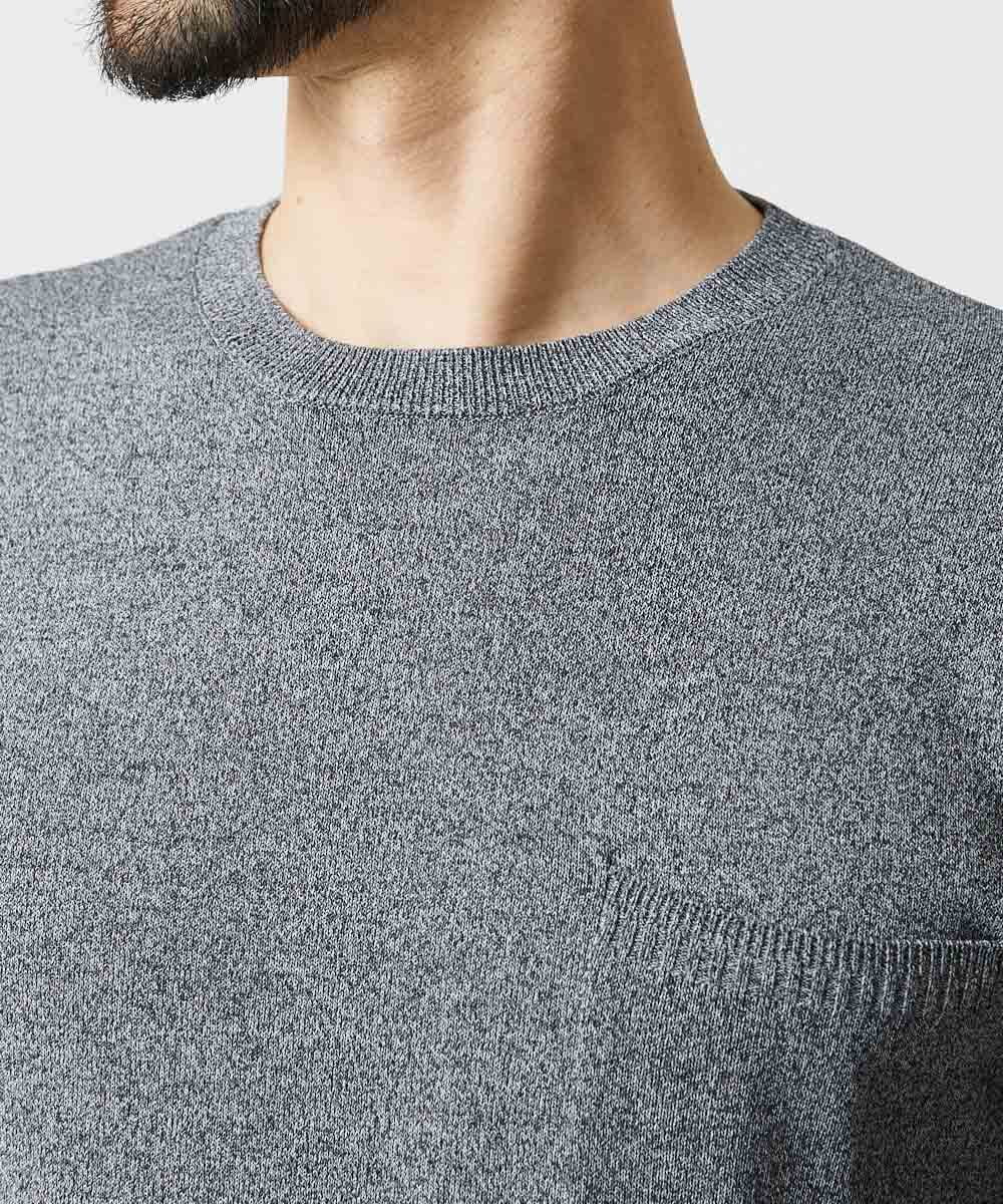 MNFAI54210 MICHEL KLEIN HOMME(ミッシェルクラン オム) 胸ポケット付きクルーネックニット グレー