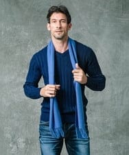 MNFAS01150 MICHEL KLEIN HOMME(ミッシェルクラン オム) グラデーションVネックニット ネイビー(57)