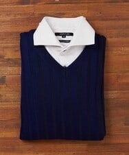 MNFAS01150 MICHEL KLEIN HOMME(ミッシェルクラン オム) グラデーションVネックニット ネイビー(57)