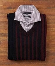 MNFAS01150 MICHEL KLEIN HOMME(ミッシェルクラン オム) グラデーションVネックニット パープル(77)