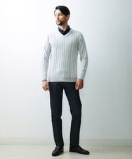 MNFAS01150 MICHEL KLEIN HOMME(ミッシェルクラン オム) グラデーションVネックニット ホワイト(90)