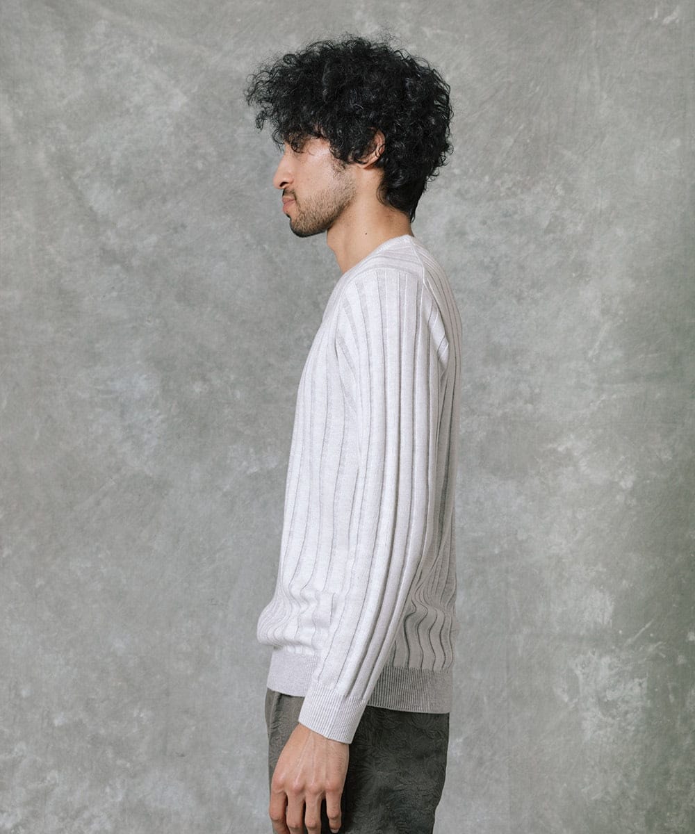 MNFAS01150 MICHEL KLEIN HOMME(ミッシェルクラン オム) グラデーションVネックニット ホワイト(90)